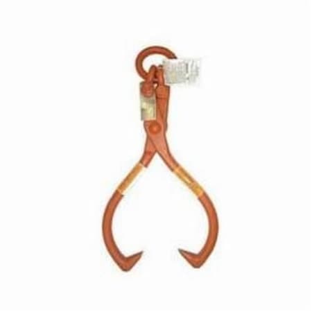Timber Lifting Tong,2500 Lb At 75 Deg,712 To 25 In Jaw Opening,1 In Dia,Steel Alloy,Bright Orange